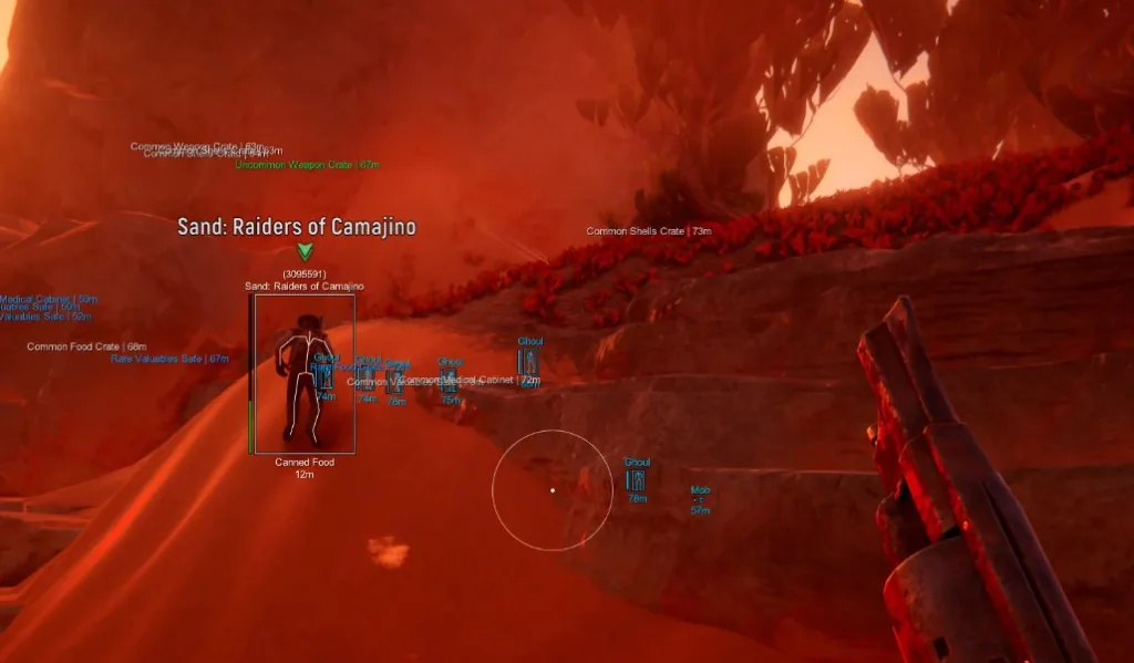 Sand Raiders Cheats combat overlay during a squad fight